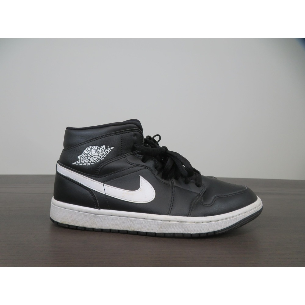 Air Jordan Retro 1 Mid Shoes Women 11 Black White Basketball Sneakers BQ6472-011